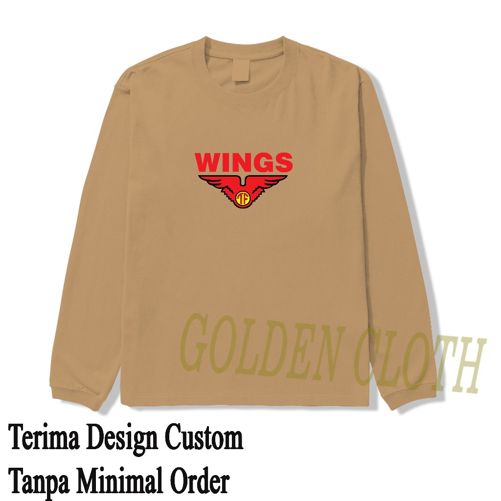 Baju Kaos PT Wingsfood Wingscare Kaos Distro Lengan Panjang Custom sablon DTF