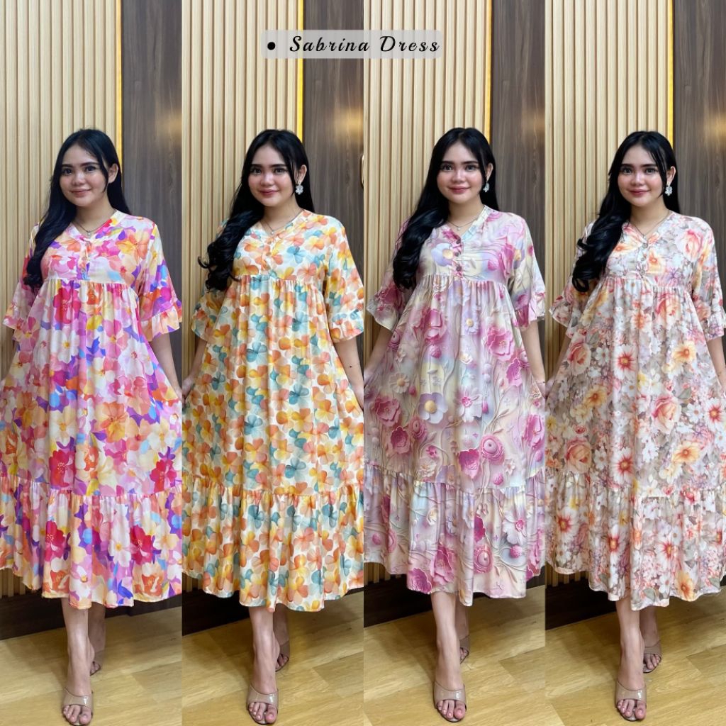 DRESS ARABELA/SABRINA DREES/DRESS RAYON PREMIUM/MIDI DREES JUMBO/DASTER PANJANG BUNGA/MIDI DRESS/DRE