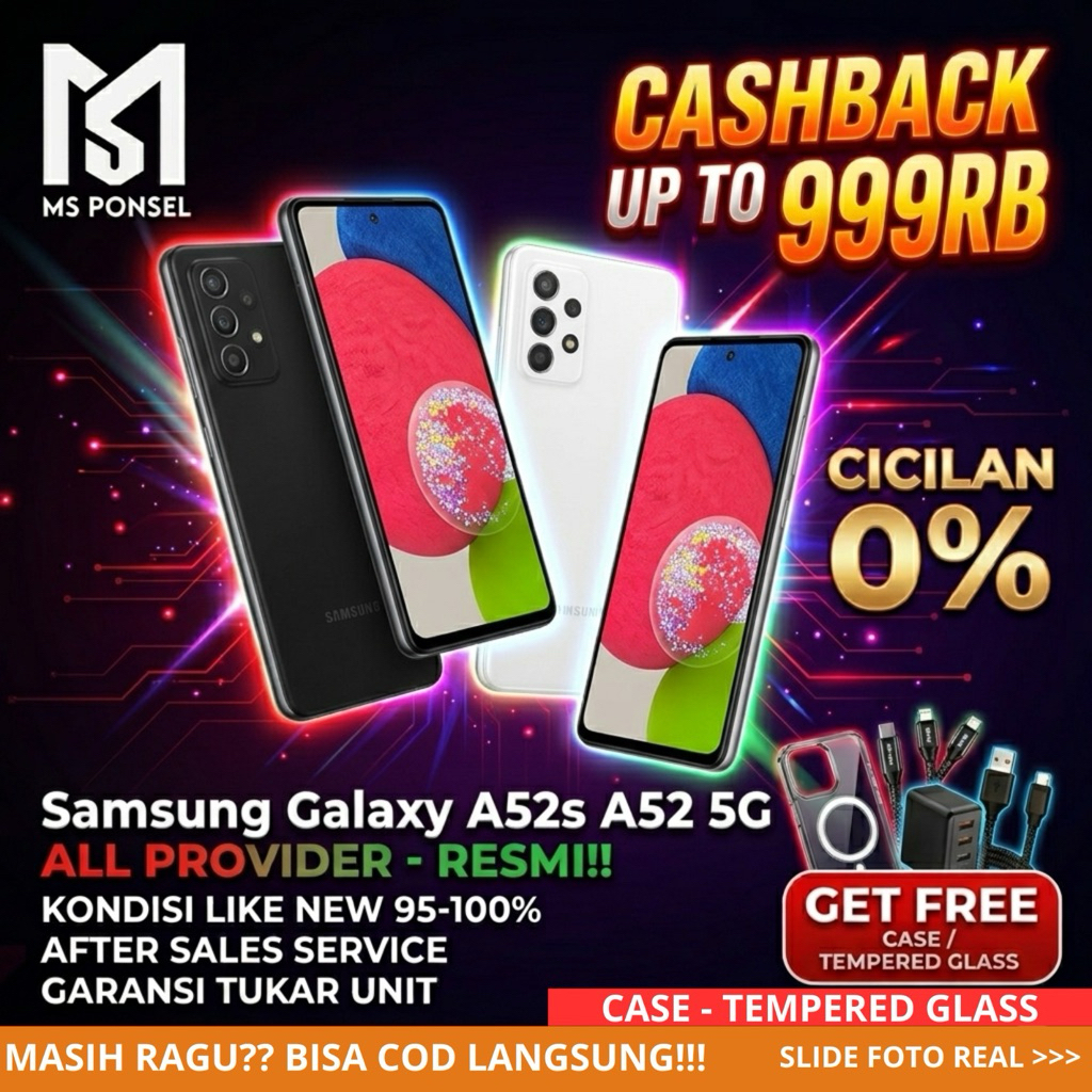 SEIN | Samsung Galaxy A52s A52 5G 8/256GB/128GB Resmi Second Fullset Original