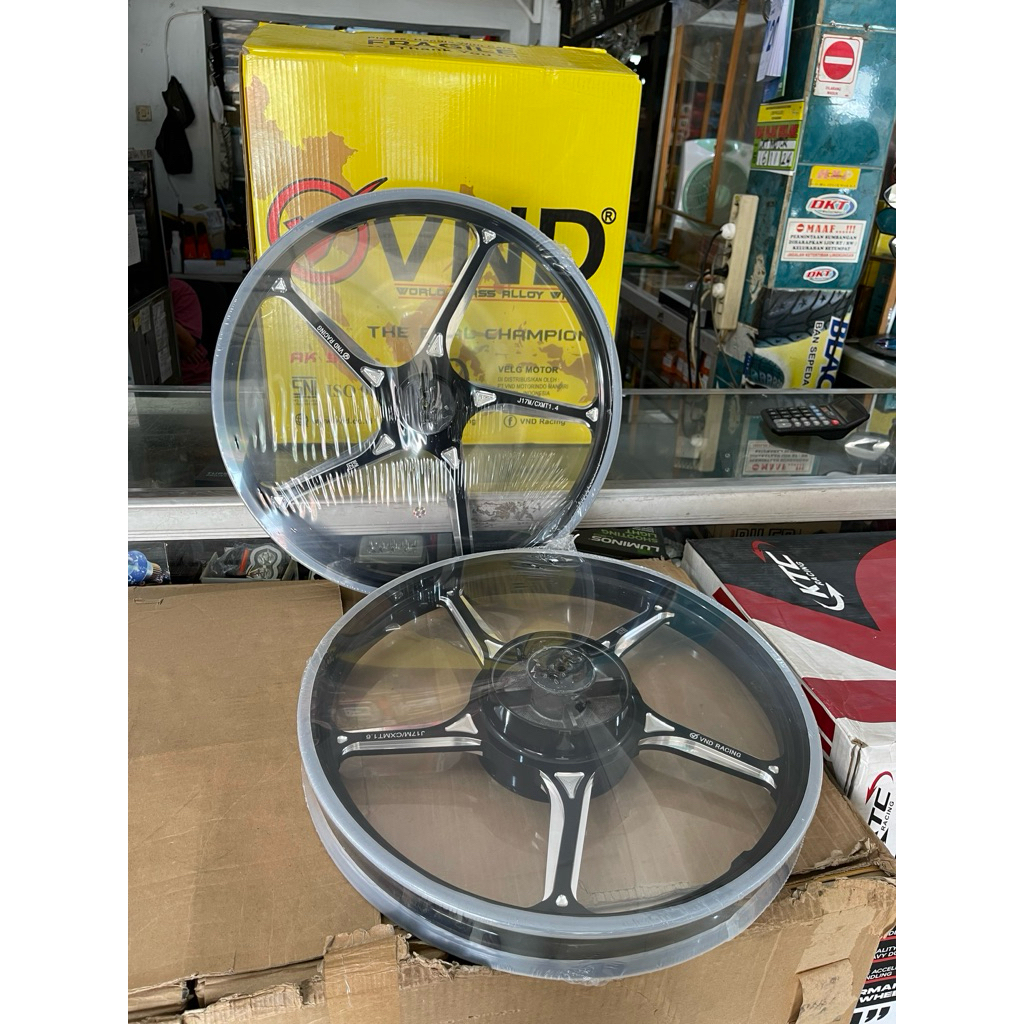 Velg VND Kharisma / Supra 125 Depan Cakram Belakang Tromol r17 hitam