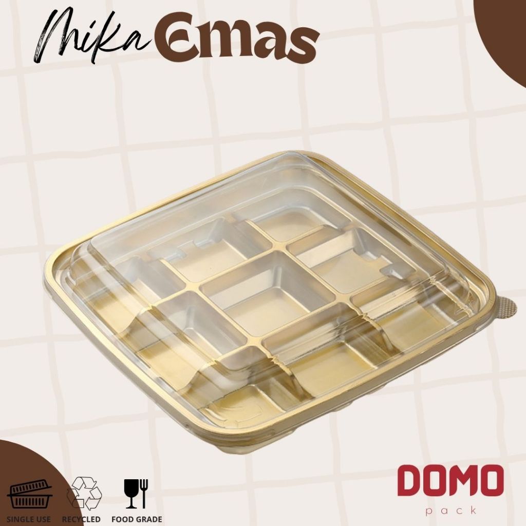 Tray Mika Sekat 9 Box Mika Gold Box Mika sekat 9 Box Mooncake sekat 9 Emas
