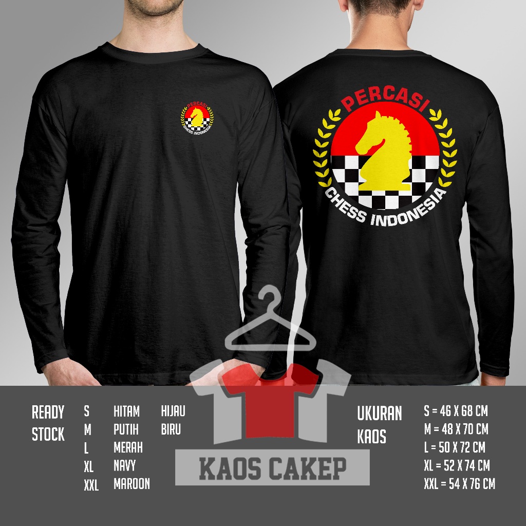 Kaos PERCASI Chess Indonesia Persatuan Catur Seluruh Indonesia Lengan Panjang Baju Distro