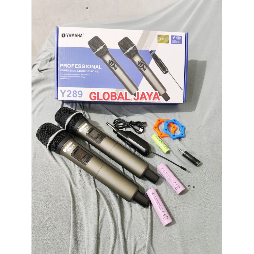 mic wireless double mic yamaha y289 kualitas premium/ mic tanpa kabel/ wireless microphone / mic tan