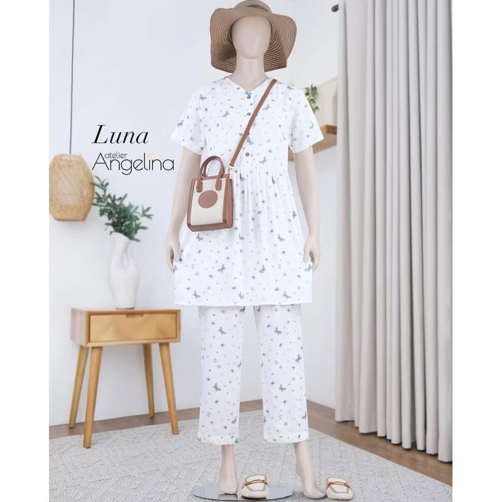 [SIAP KIRIM] LUNA PAJAMAS FARASHA PASTEL CANDY SIZE S M L XL BY ATELIER ANGELINA