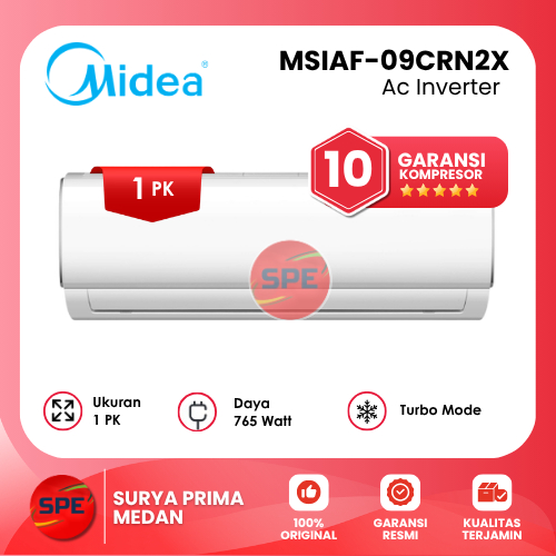 AC INVERTER MIDEA UKURAN 1 PK MSIAF-09CRN2X ( GARANSI RESMI MEDAN )
