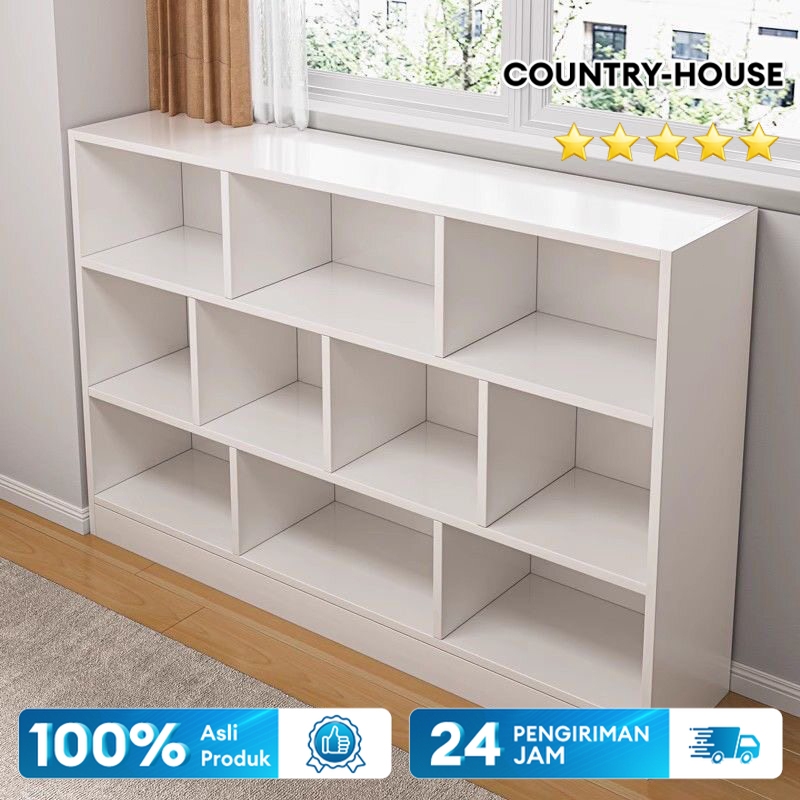 COUNTRY-HOUSE Rak Buku Lemari Buku Lemari Serbaguna Minimalis Aesthetic Rak Pajangan Lemari Kayu Rak
