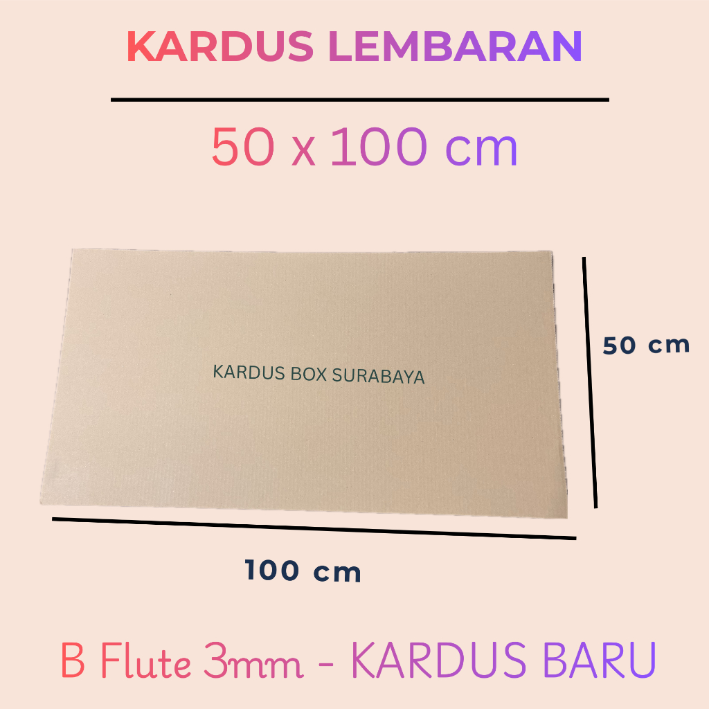 Kardus lembaran 50x100 cm