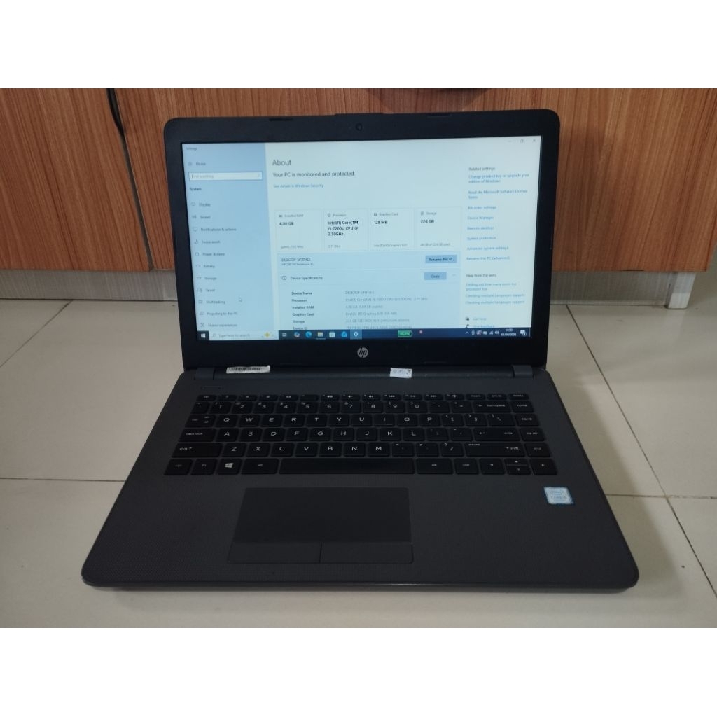 Laptop HP 240 G6 Core i5 Gen7 DDR4 4 Gb SSD 240 Gb 14 Inci