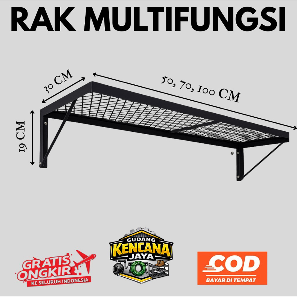 Rak Dinding Multifungsi Besi Kuat – Rak Helm, Rak Buku, Rak Sepatu, Rak Pot Tanaman, Rak Ambalan Pot