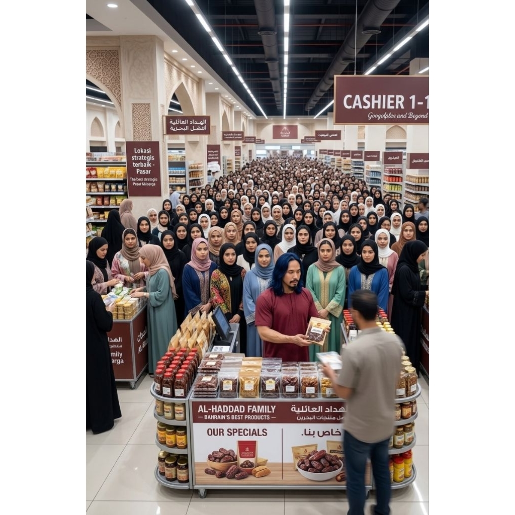 Editor Foto Profesional (Aku sedang bersama keluargaku dari sukuAsia ibu kota Manamah Mata uang Dina