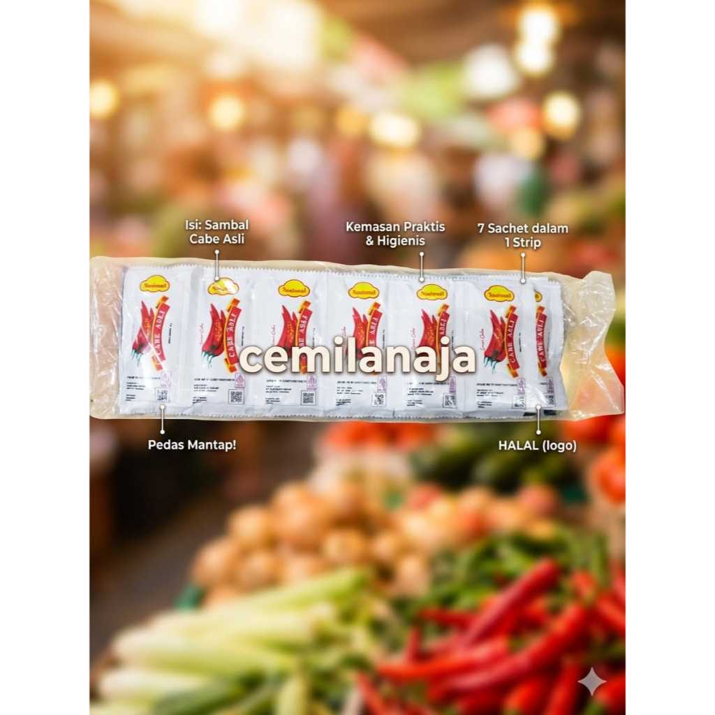 SAUS SAMBAL PEDAS NASIONAL SACHET  ISI 24 BUMBU DAPUR BUMBU MASAK SAMBEL BASO NASI GORENG FRIED CHIC
