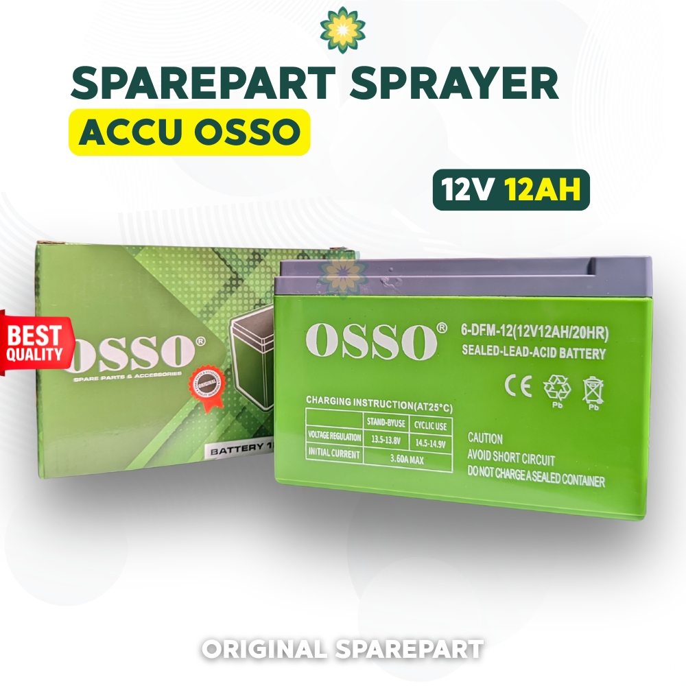 Aki Battery 8Ah 9Ah 10Ah 12Ah OSSO / Aki Tangki Semprot / Aki Battery Batre Accu Sprayer Elektrik