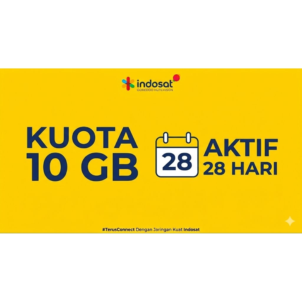 kuota indosat 10 GB , aktif 28 Hari