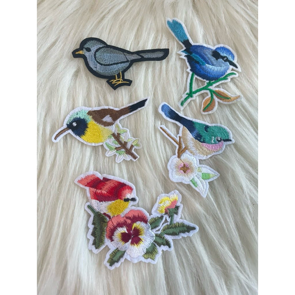 Patch bird / bordir burung/ aplikasi baju