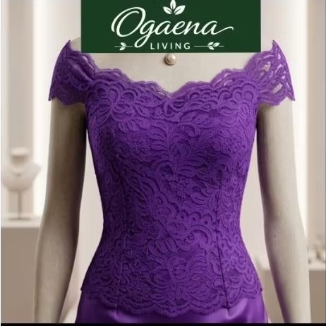 Kain Brokat Cord Fatmawati Premium Warna Ungu Terong – Kain Kebaya Wanita Elegan & Nyaman