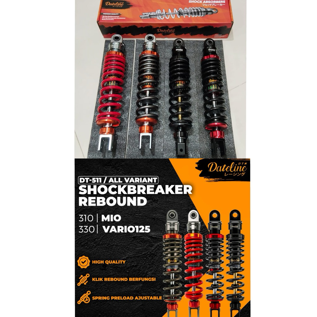 Shock RIDE IT RI-99 GP Street Line DT dan TUTTO Rebound Adjustment Matic Singel Shock 300mm 325mm St
