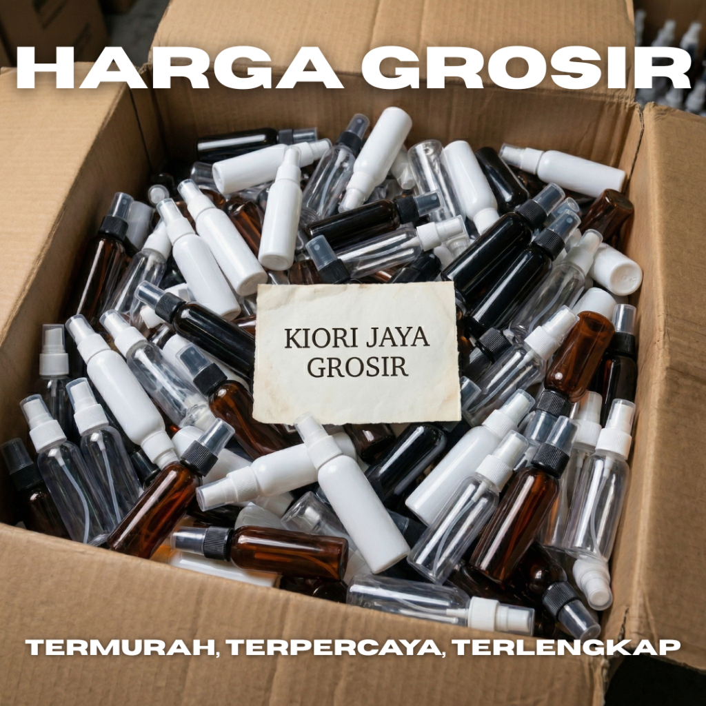 Botol Plastik Spray 100ml Putih Clear Hitam Grosir
