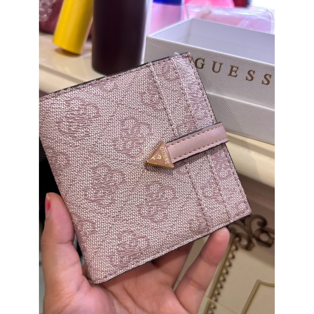 preloved dompet guess pink original