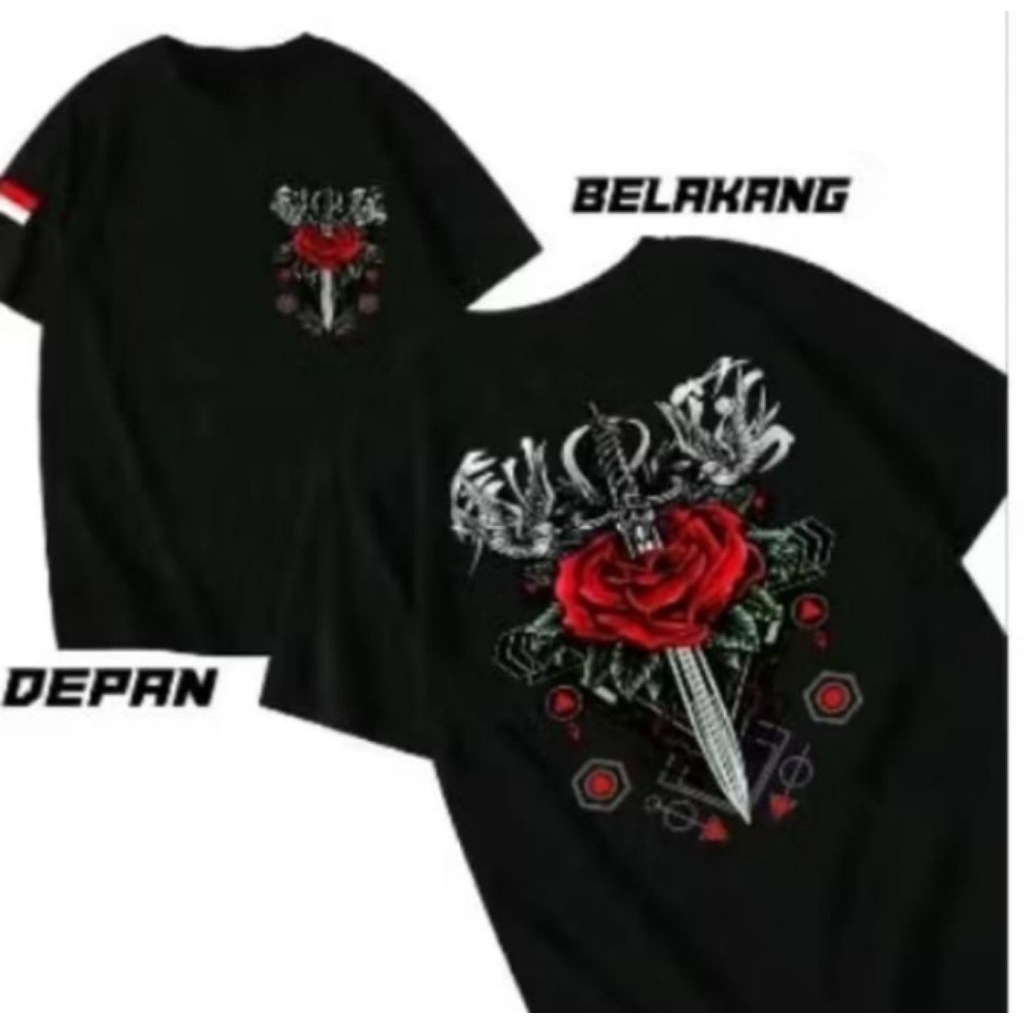 Kaos Distro PEDANG MERPATI MAWAR MERAH Hot Promo T-shirt Unisex