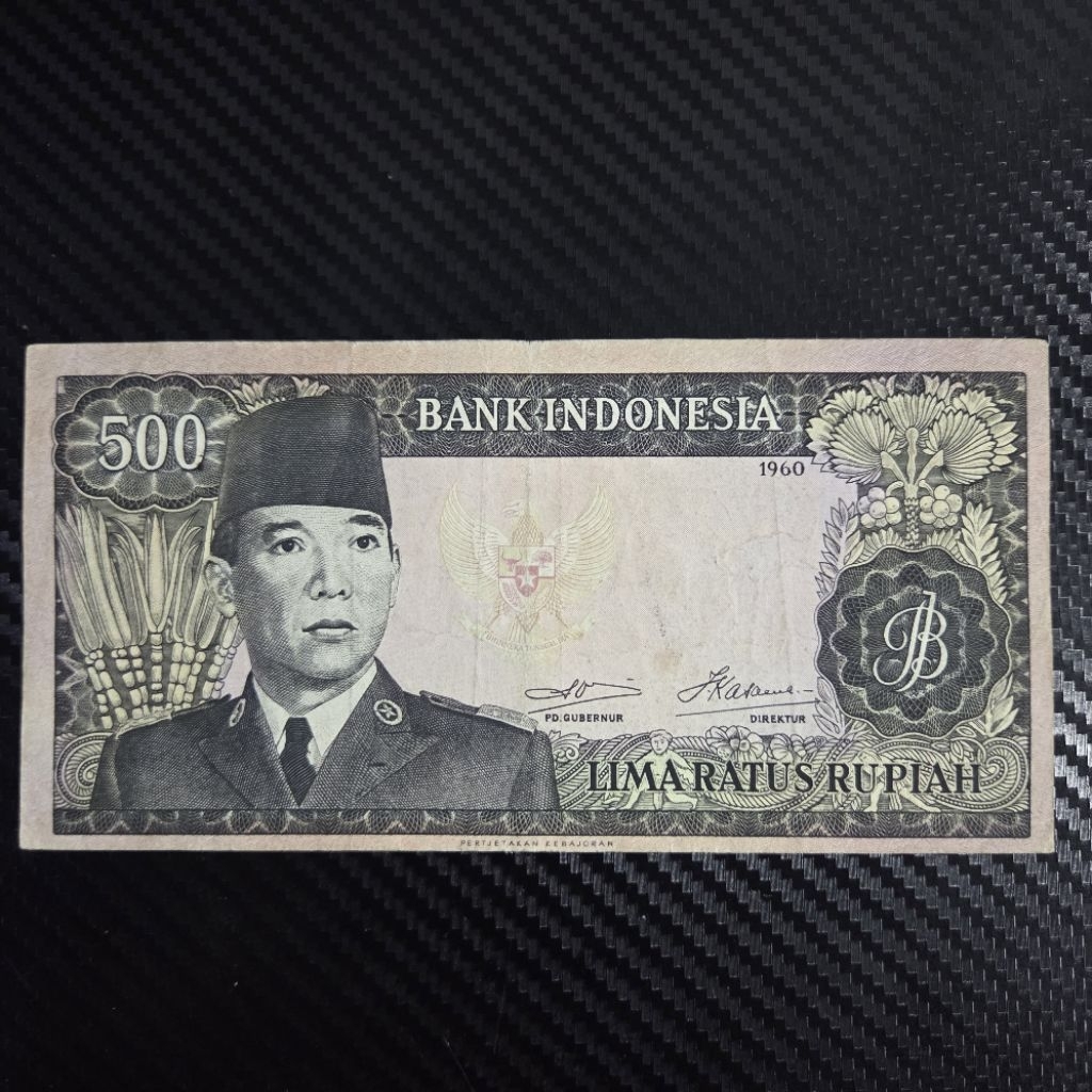 Uang Kuno 500 Rupiah 1960 Soekarno Bank Indonesia Asli Koleksi Antik