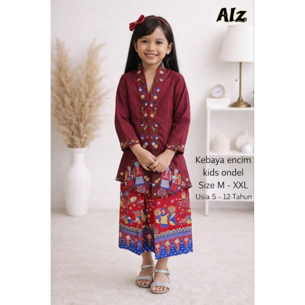 KEBAYA ENCIM ONDEL-ONDEL BETAWI ANAK-ANAK | KEBAYA ANAK | KEBAYA ENCIM ANAK MODERN | SERAGAMAN SEKOL