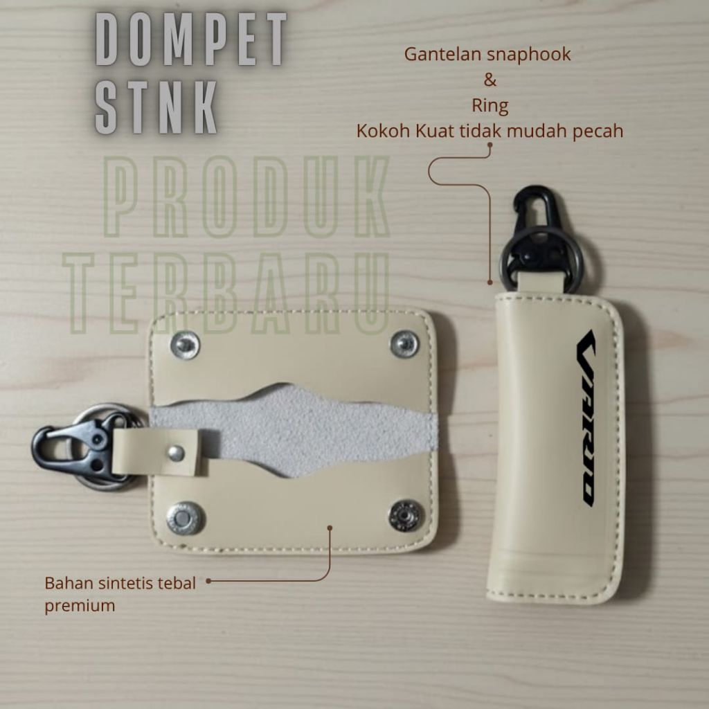 Dompet STNK Motor/Mobil Kulit Sintetis Tebal | Tempat STNK + Gantungan Kunci | Aksesoris Kunci Untuk
