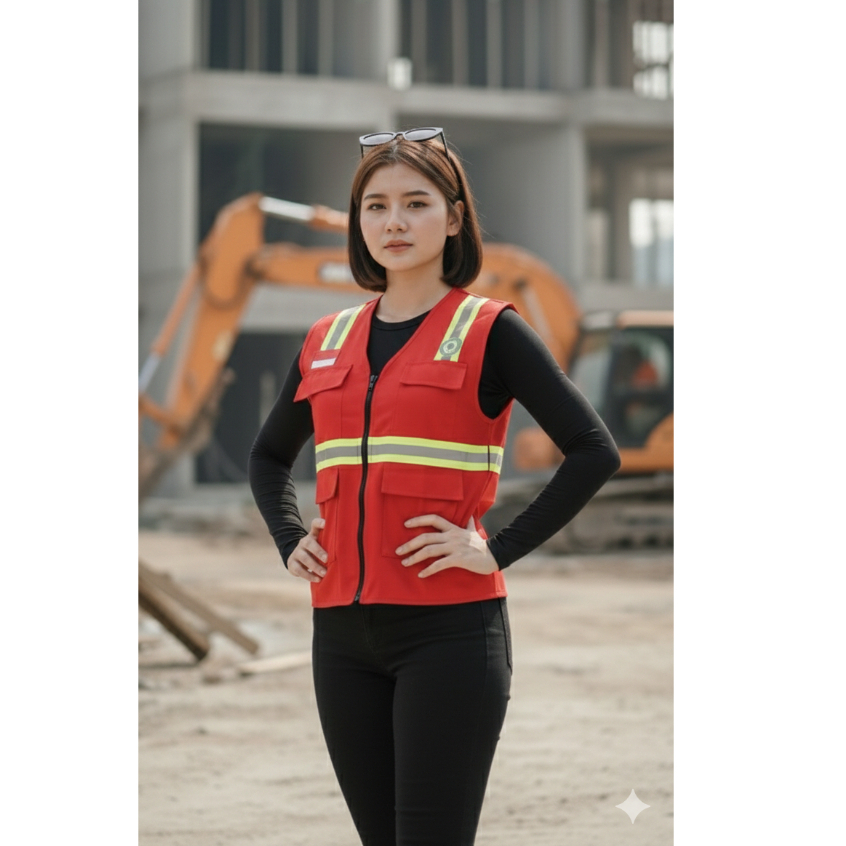 Rompi Safety K3 Proyek lapangan. | Rompi First Keamanan kerja proyek tambang.| Baju rompi k3 terbaru