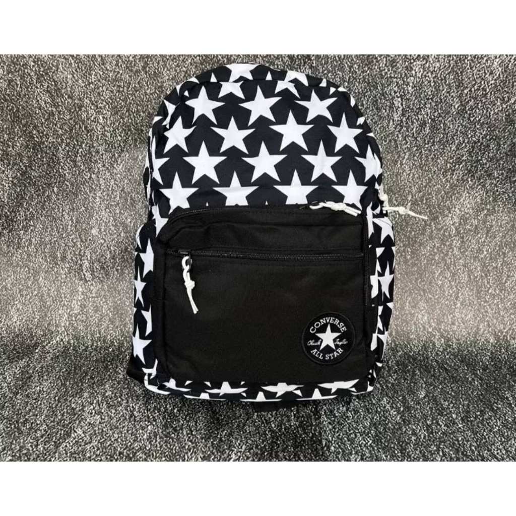 TAS RANSEL CONVERSE ALL STAR 2 GO STAR MOTIF ORIGINAL BLACK BACKPACK / RANSEL CONVERSE BARCODE FULL 