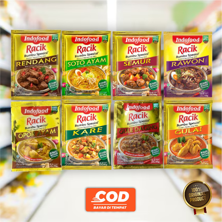 BUMBU RACIK INDOFOOD Spesial Sachet All Variant - Rendang Soto Ayam Semur Kare Gulai Opor Rawon - Se