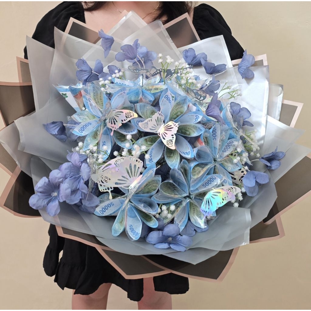 [JASA] MONEY BOUQUET 50 LEMBAR PREMIUM QUALITY/BUKET UANG/BUKET BUNGA IMITASI