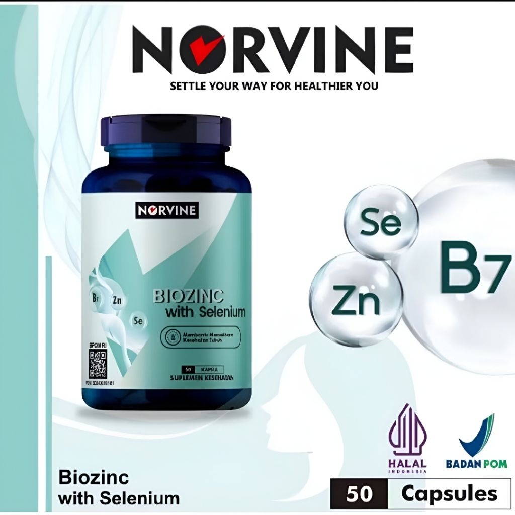 Norvine Biozinc ORIGINAL (Biotin Zinc with Selenium) BPOM -Halal