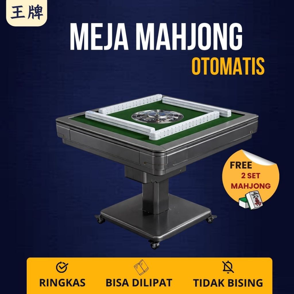 Meja Mahjong Otomatis Tipe Silent Standard Foldable 288 Pcs Jade White