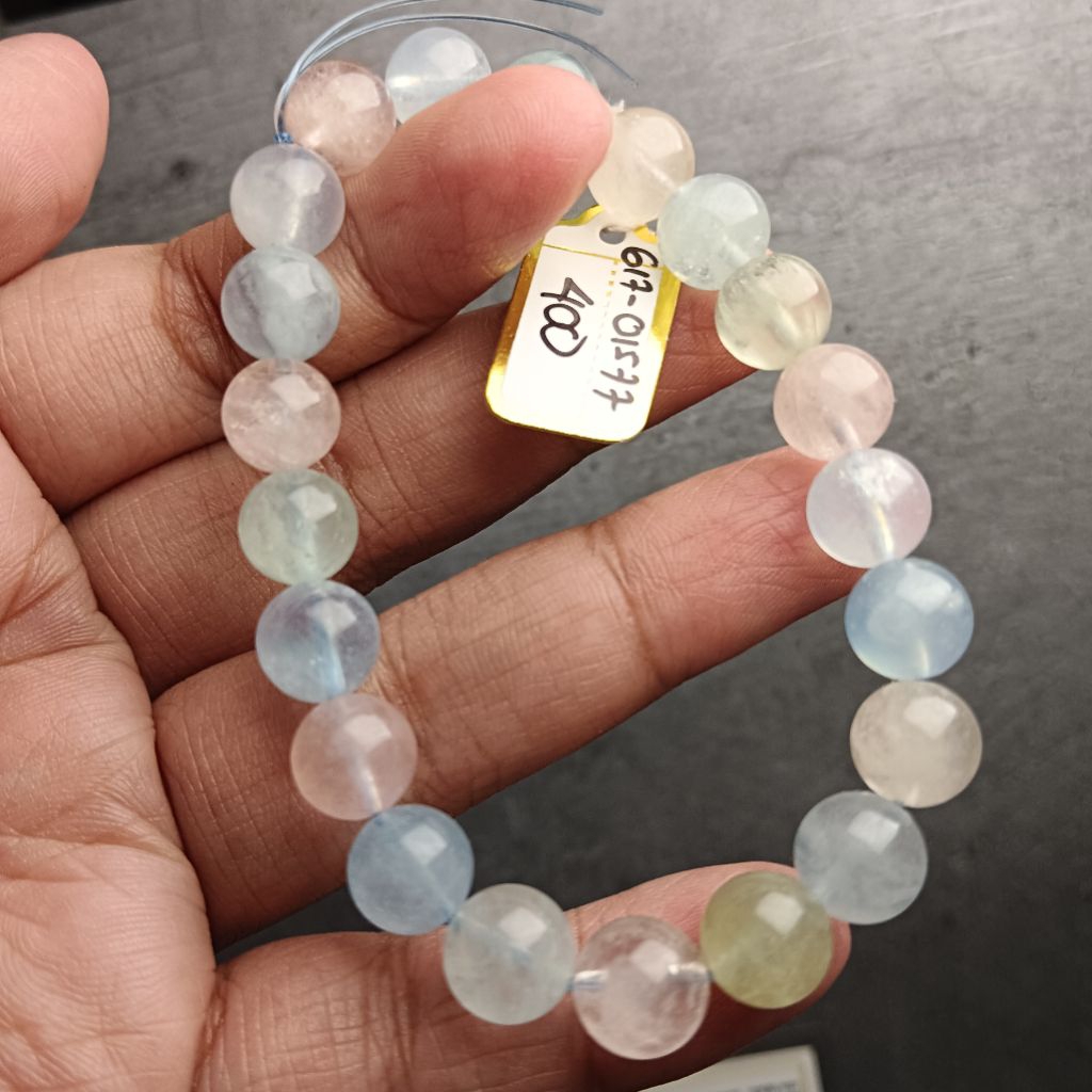 Beryl Morganite Gelang Batu Alami Warna Warni Lembut
