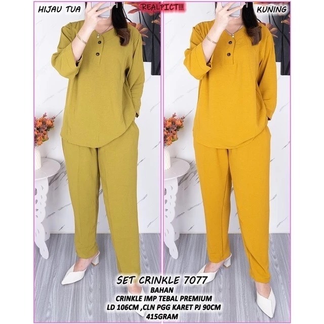 TERLARIS Setelan Crinkle Airflow 7077 / Setelan Crinkle Airflow Wanita