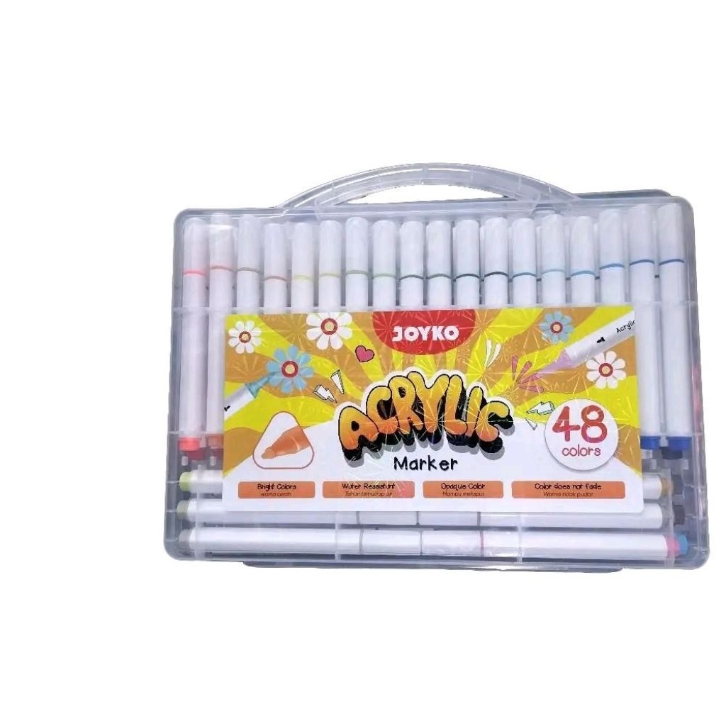 Joyko Spidol Acrilic Marker Jotjo 48 Warna ACMK-75-48 Stationery dengan 48 Warna Berbeda untuk Kreat