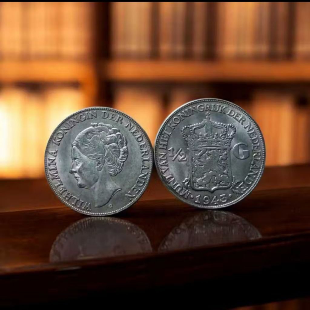 Coin Koin Perak Koningin Nederland Wilhelmina 1½ G Premium