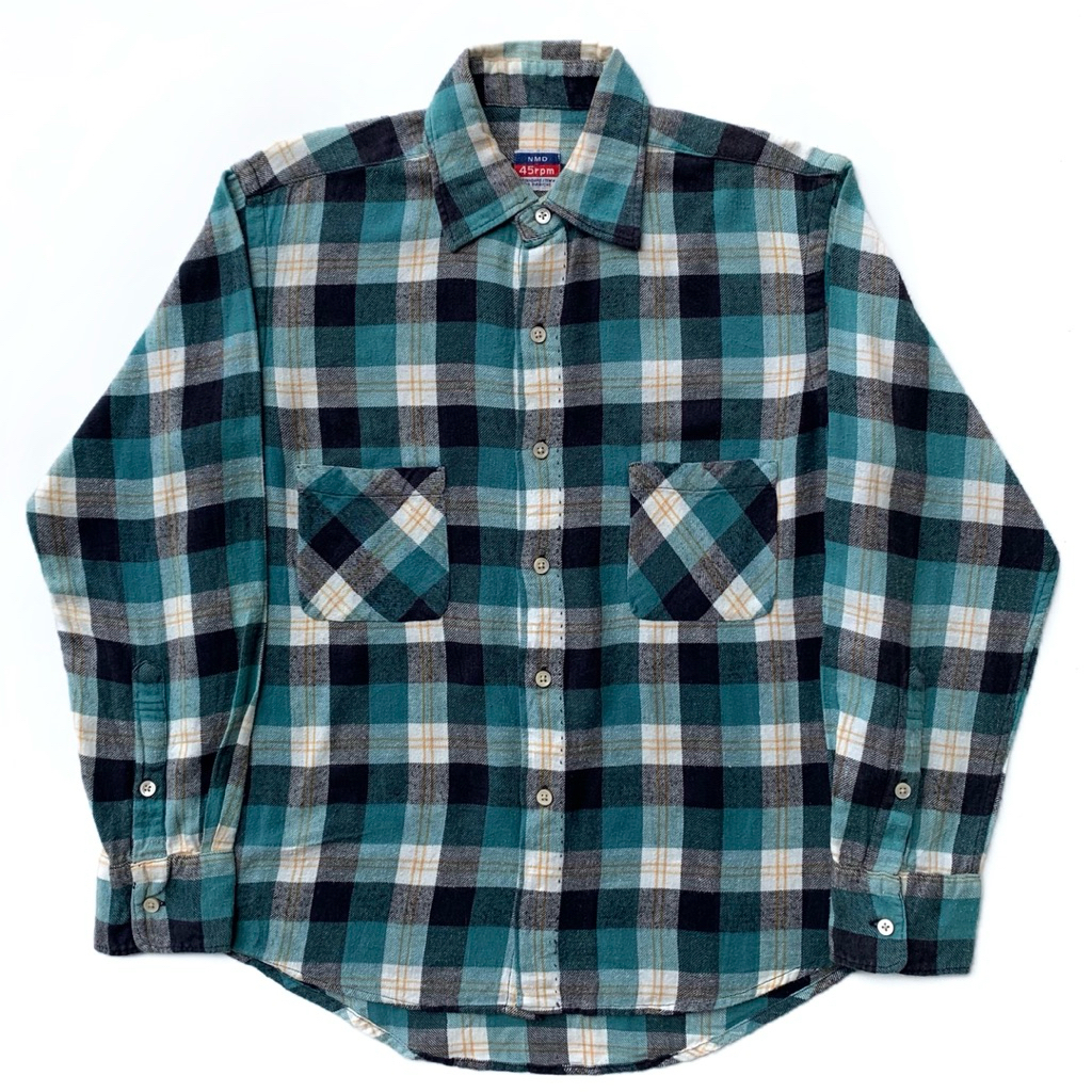 45rpm double pocket plaid flannel shirt