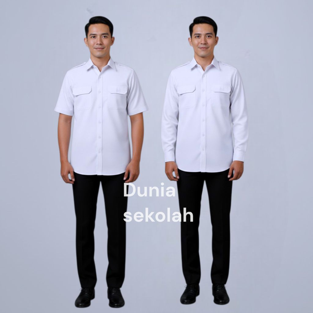Baju Kemeja Putih PDH PNS ASN Guru Pegawai Dinas Formal Kerja Pria Terbaru