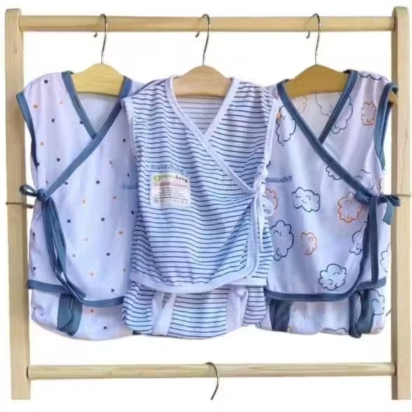 6 Pcs / 3 Set Baju Bayi Kimono Lengan Kutung Celana Pop Bayi Baju Bayi Newborn Baju Bayi Baru Lahir 