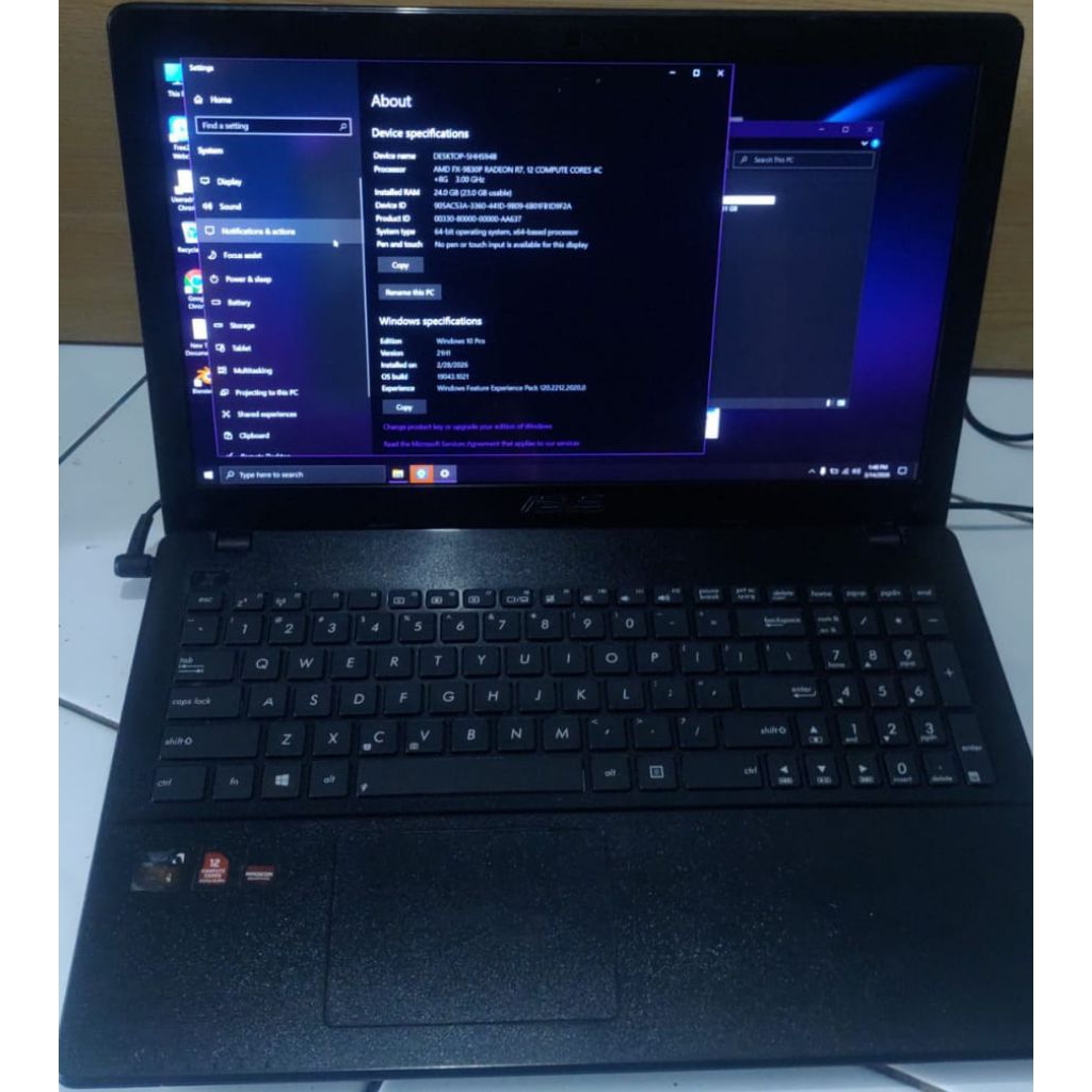 Laptop Gaming Asus X550i RAM 24GB SSD 1TB