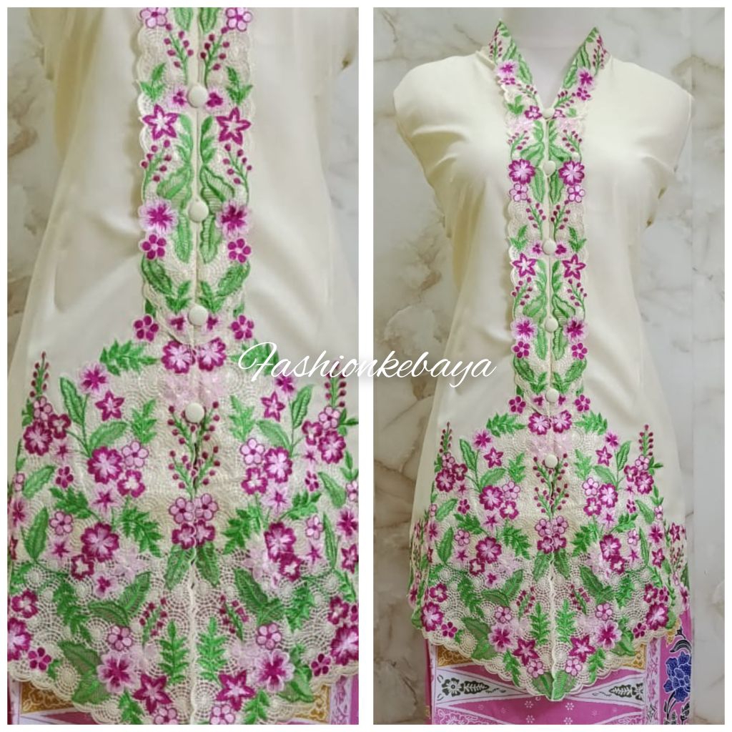 new kebaya encim motif bunga elegan kebaya seragam kerja/kantor