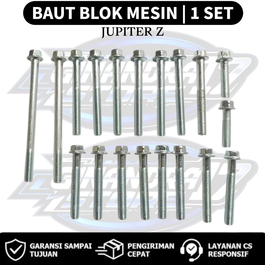 Baut Blok Mesin 1 SET Yamaha Jupiter z lama / Baut Blok Mesin 1SET Motor Jupiter z 2001-2003