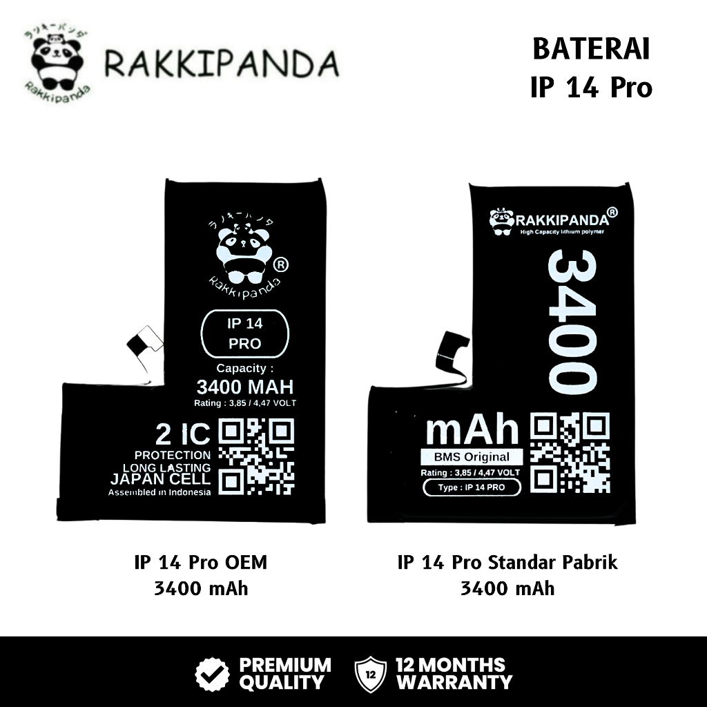 RakkiPanda - iP 14 Pro Batre Batrai Baterai