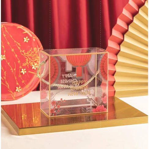 Box Mika Imlek 1 toples 500gr box mika imlek persegi panjang Box souvenir Imlek Box mika tahun baru 
