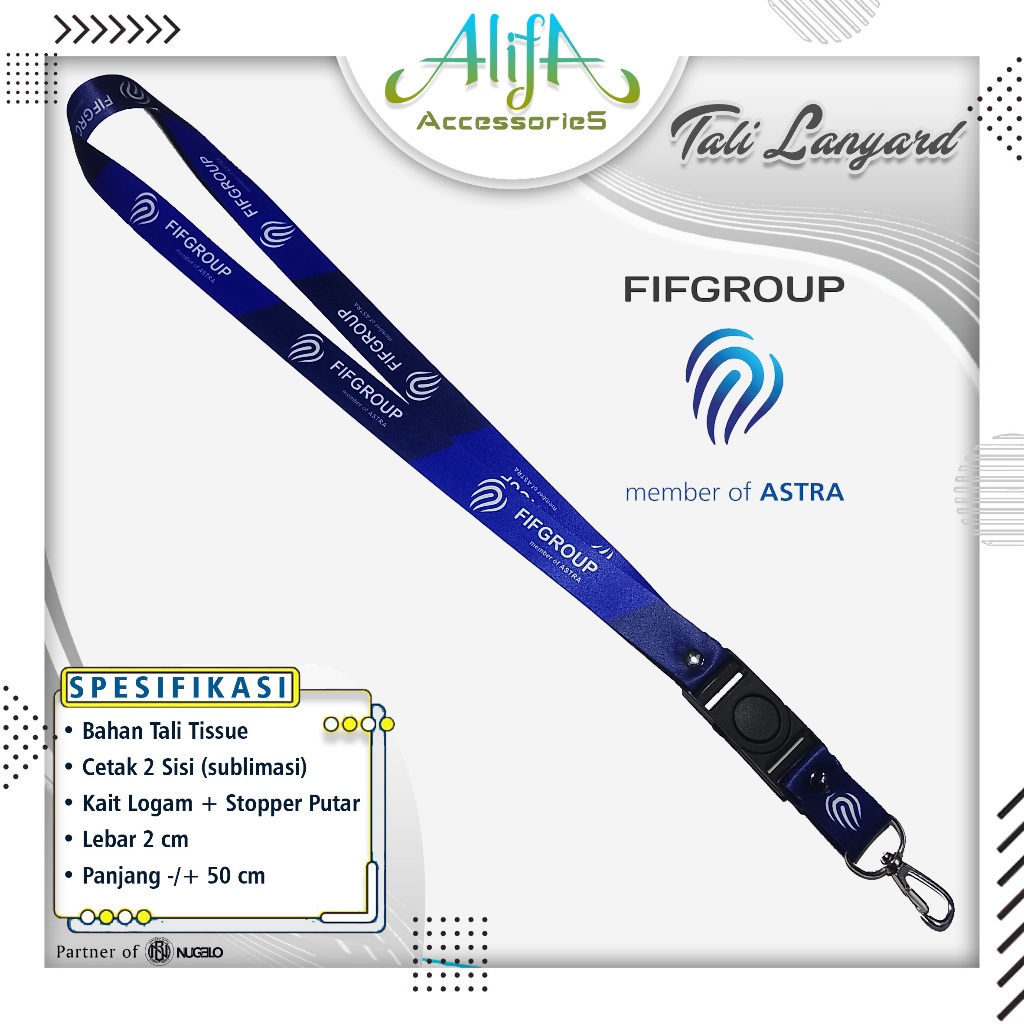 TALI LANYARD GANTUNGAN ID CARD/HP/KUNCI/DLL.. FIF