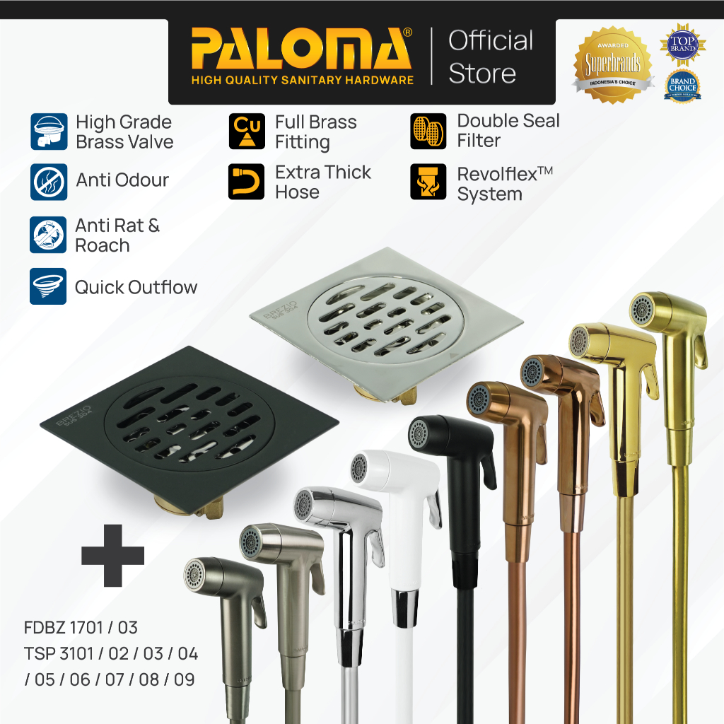 PALOMA Paket Toilet Shower Jet Washer Jet Shower Bidet Spray Cebok Kloset Closet WC ABS BREZIO Floor