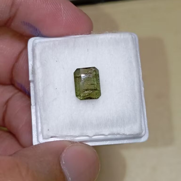 Batu permata natural green tourmaline + Memo GLI