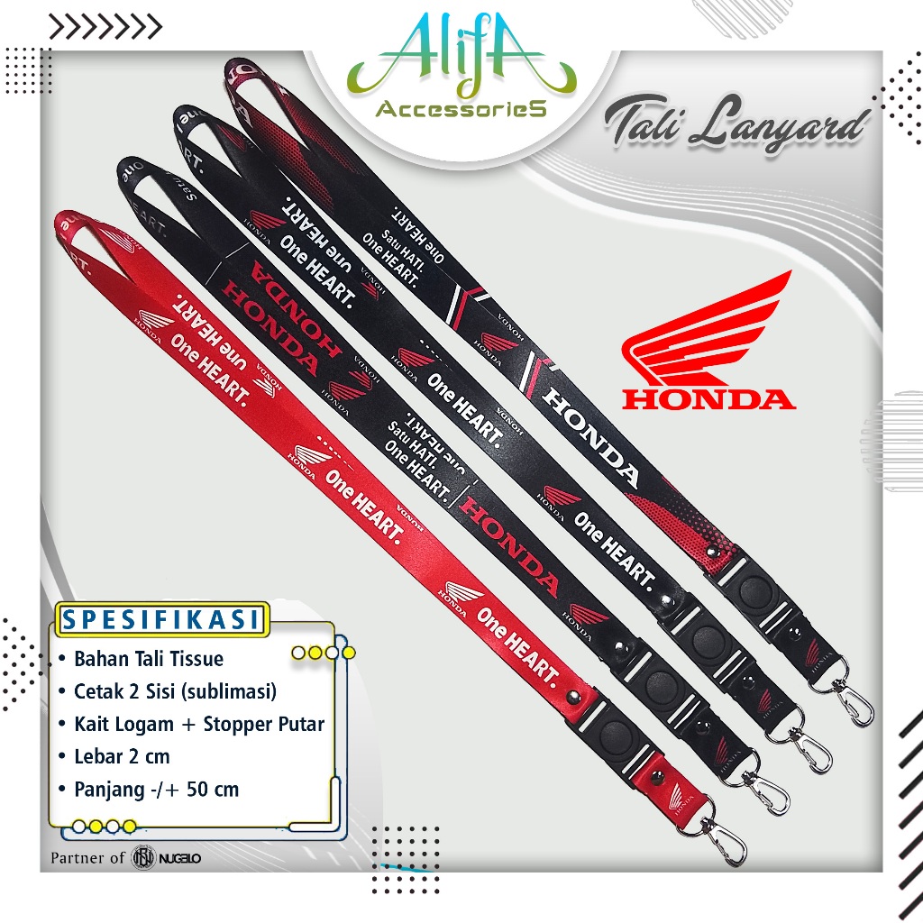 TALI LANYARD GANTUNGAN ID CARD/HP/KUNCI/DLL.. HONDA MOTOR