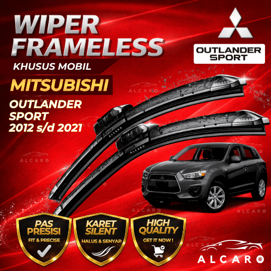 Alcaro Wiper Frameless OUTLANDER SPORT 2012 s/d 2021 Original Premium - Sapu Kaca OUTLANDER SPORT - 