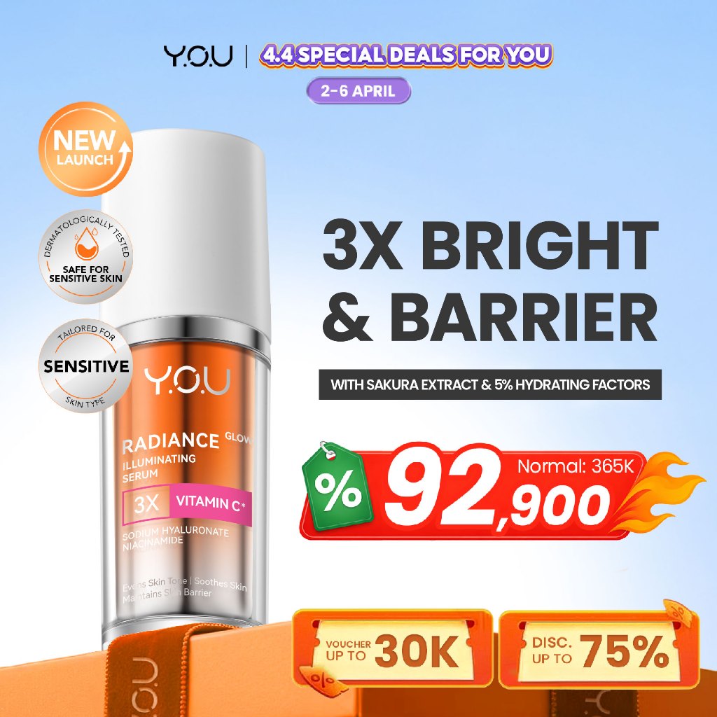 YOU Radiance Glow Illuminating Serum Niacinamide Vit C Ceramide Serum Brightening Dull Skin Kulit Ku